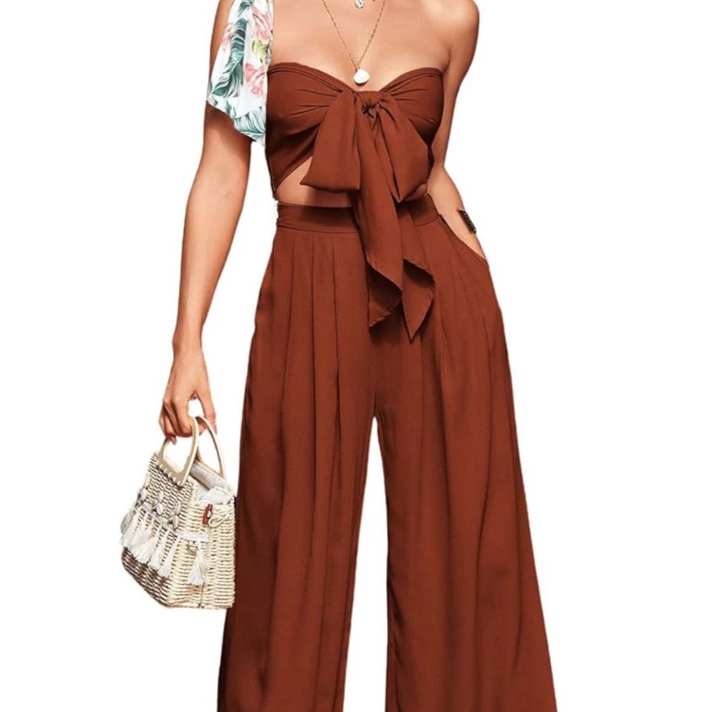 Brown Two piece pants set